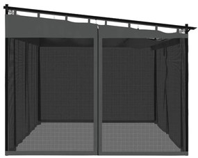 Antracitszürke acél pavilon hálós oldalakkal 4 x 3 m