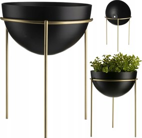 Arany Fekete Álló virágágyás növénytartóval modern 25 cm Loft