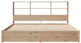 tömör fenyőfa könyvespolcos ágy matrac nélkül 200 x 200 cm