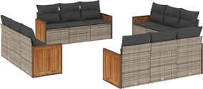 vidaXL 12 részes szürke polyrattan kerti ülőgarnitúra párnákkal