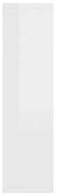 magasfényű fehér tükrös szekrény LED-ekkel 76 x 15 x 55 cm