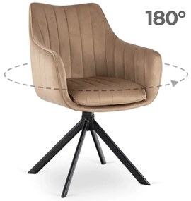Forgó Étkező/Tárgyaló Szék Bézs Bársony Szövettel. MUMBAI 2