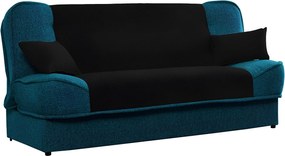 Kanapé ágyfunkcióval, türkiz/fekete, ASIA NEW