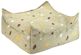 Zöld buklé-zsenília gyerek babzsákfotel Terrazzo Square – Wigiwama