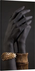 Vászonkép Fekete kezek Arany díszek Művészet 60x120 cm