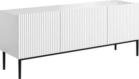 Nicole 150 cm-es TV-szekrény - matt fehér / fekete lábak