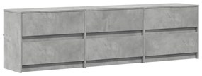 betonszürke szerelt fa TV-szekrény LED-ekkel 180 x 34 x 50 cm