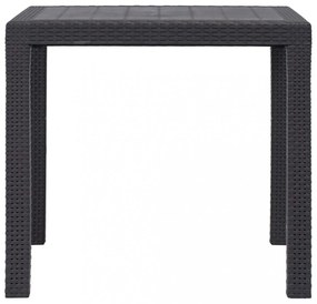 barna rattan küllemű műanyag kerti asztal 79 x 79 x 72 cm