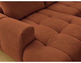 Téglavörös kinyitható-tárolóhelyes sarokkanapé (jobb oldali-U alakú) Fuji – Bobochic Paris