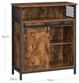 FIRA tolóajtós komód barna/fekete