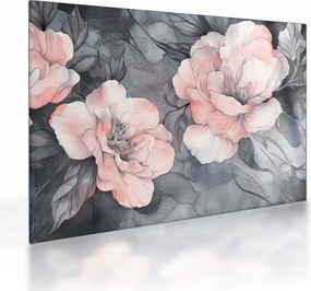 Üveg kép - Virágok vázlata (70x50 cm)