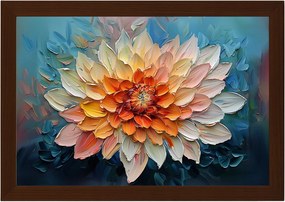 Poszter Keret Fa Természet Virág Dália Krizantém 3D Textúra 60x40