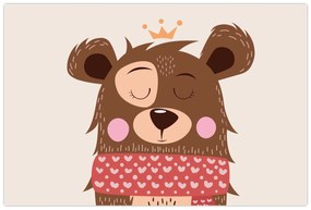 Kép - Teddy maci piros sállal (90x60 cm)