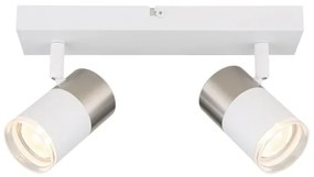 Globo 57851-2 - Spotlámpa BRISBON 2xGU10/25W/230V fehér/króm