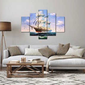Kép egy hajóról a hullámokon (150x105 cm)