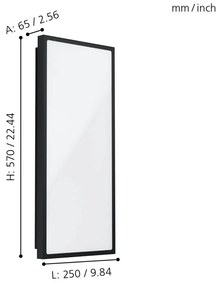 Eglo Casazza 99534 kültéri falilámpa, 18,5W LED, 3000K, 2650 lm, IP44