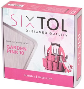 Sixtol Garden pink kerti szerszám készlet, 10 db