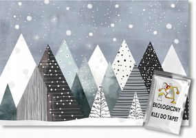 Fotótapéta Flizelina Gyerekek Tájkép Hegyek Fák Tél Hó 100x75 ragasztó