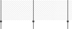 vidaXL Kerítés oszlopokkal Szürke 0,8 x 10 m Acél és PVC