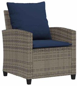 4 részes szürke polyrattan kerti ülőgarnitúra párnákkal
