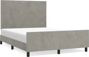 vidaXL világosszürke bársony ágykeret matrac nélkül 140 x 190 cm