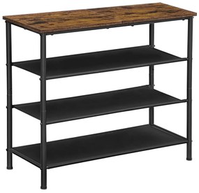 E1035 OLW cipősszekrény, régi fa, 3 polc