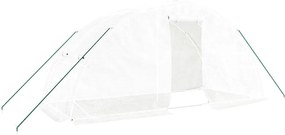 vidaXL fehér acélvázas melegház 10 m² 5 x 2 x 2,3 m