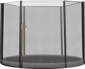 HOMCOM Csere Biztonsági Háló Kerek Trampolinhoz Ø244 cm Ki-Belépőcipzáras 6 Egyenes Pólushoz Ø244x180 cm Fekete | Aosom