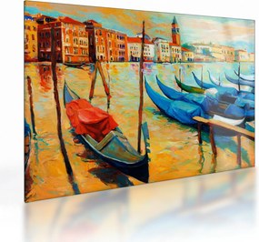 Kép - Velencei kikötő  (üvegen) (70x50 cm)