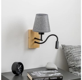 Brilagi - LED Fali lámpa NUBILA WOOD 1xE27/25W/230V + LED/3W tölgy/szürke