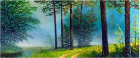Kép - Olajfestmény tájkép (120x50 cm)