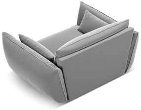 Világosszürke bársony fotel Vanda – Mazzini Sofas