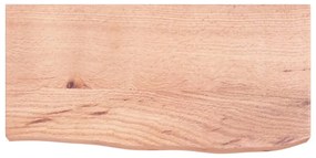világosbarna kezelt tömör tölgyfa fali polc 60x30x(2-6) cm