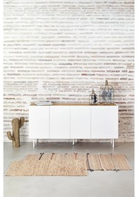 Fehér-natúr színű alacsony komód tölgyfa dekorral 165x78 cm Arista – Teulat