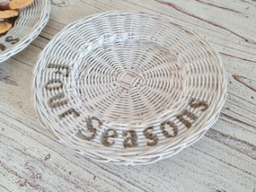 Rusztikus Kerek Tálca Hampton White Rattan Four Seasons