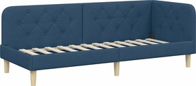 vidaXL Sarokágy keret fejtámlával Kék 80 x 200 cm szövet