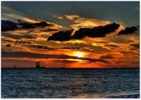 Poszterek 100x70 Naplemente a tengerparton