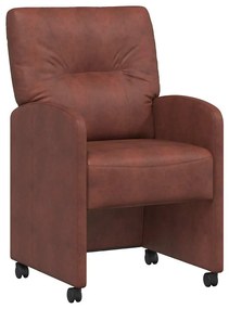 Kerekes Étkező Székek 2 pcs Fényes barna 57 x 67 x 95 cm Műbőr