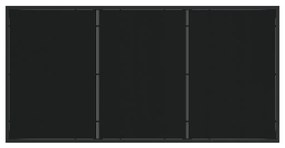 5 darabos kerti étkező garnitúra párnákkal fekete polirattan, Kerti asztal fekete 160x80x73 cm edzett üveggel