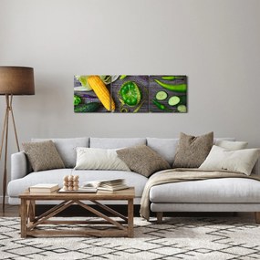 Zöldség képe (órával) (90x30 cm)