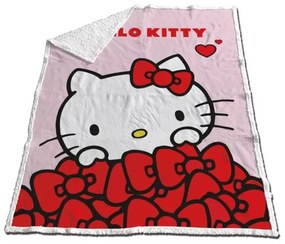 Hello Kitty Bow sherpa takaró 130x170cm