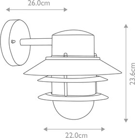 Elstead COPENHAGEN - Kültéri fali lámpatest COPENHAGEN 1xE27/60W/230V IP44