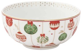 Karácsonyi gömbökkel díszített porcelán tál 15 cm Christmas Eve