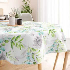 Goldea kör alkó pamut terítő deluxe - eucalyptus virágok Ø 190 cm