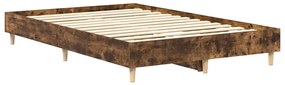 füstös tölgy színű szerelt fa ágykeret matrac nélkül 135x190 cm