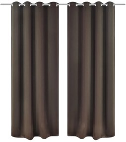 vidaXL 2 db barna sötétítőfüggöny fémkarikákkal 135 x 245 cm