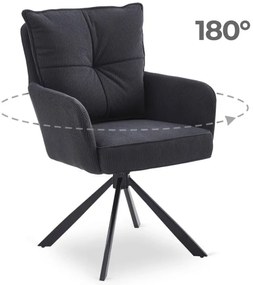 Forgó Étkező/Tárgyaló Fekete Színben. CITY