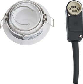 6 darabos modern, süllyesztett, fehér, forgatható és dönthető spotlámpa készlet IP44 - Chuck