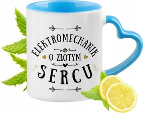 Elektromechanika Kék Bögre Szív Alakú Füllel Ajándék