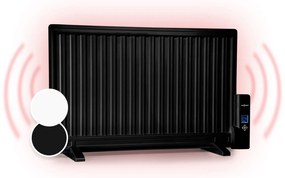 Wallander, olajradiátor, 800 W, termosztát, olajfűtés, ultra lapos design, fekete